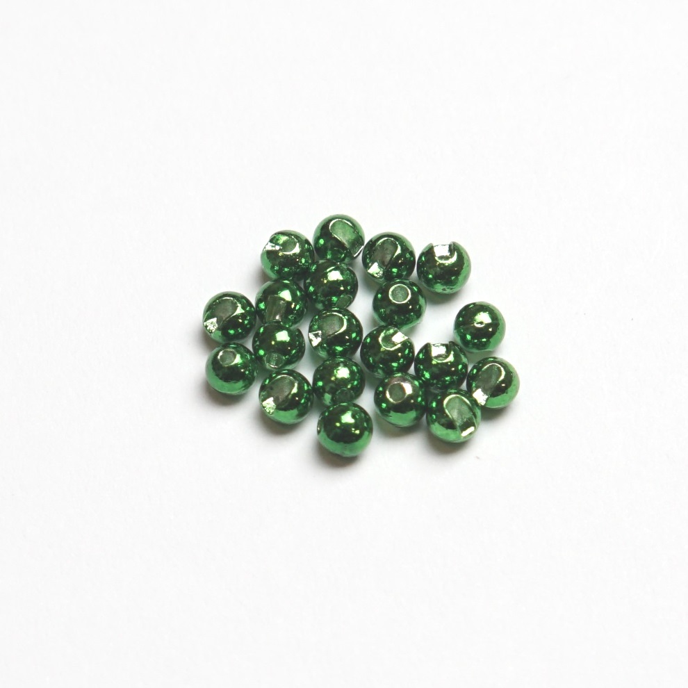Główki wolframowe slotted metallic green 3.5 mm 20 szt. tungsten beads